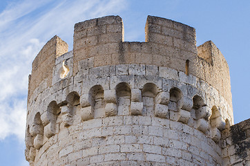 Image showing Stone tower of Penafiel Castle, Spain