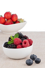 Image showing Bowl of berries fruits 