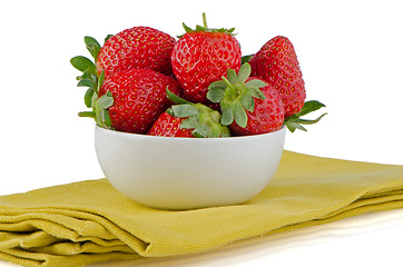 Image showing Fresh strawberries in bowl