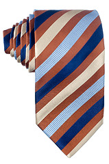 Image showing Brown and blue pattern tie