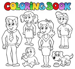 Image showing Coloring book family collection 1