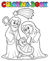 Image showing Coloring book Nativity scene 1