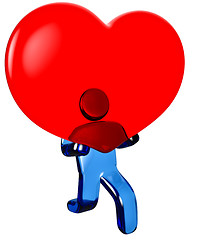 Image showing man with red heart