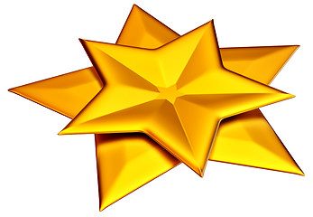 Image showing two shiny gold stars