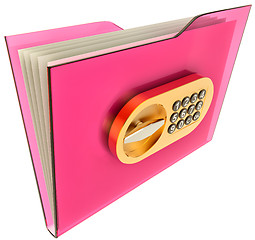 Image showing folder with golden lock