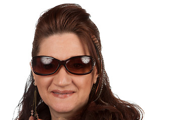 Image showing Middle Aged Woman with Sunglasses