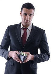 Image showing Business man holding money