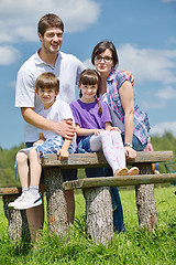 Image showing happy young family have fun outdoors