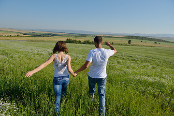 Image showing happy couple in wheat field