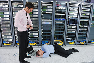 Image showing system fail situation in network server room