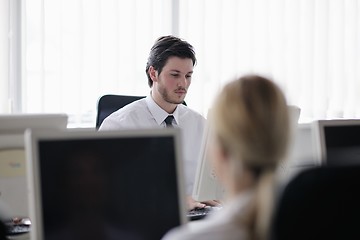 Image showing business people group working in customer and help desk office