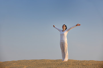 Image showing woman relax in desert