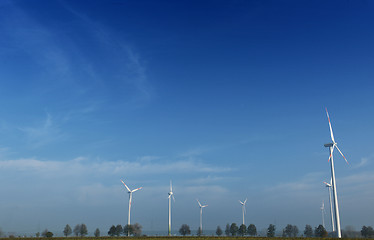 Image showing wind turbine generating eco electricity