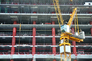 Image showing Construction site with crane