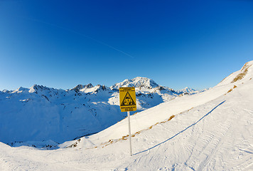 Image showing High mountains under snow in the winter