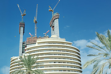 Image showing Construction site with crane