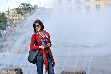 Image showing tourist woman have fun in france