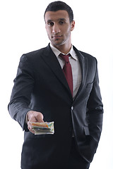 Image showing Business man holding money