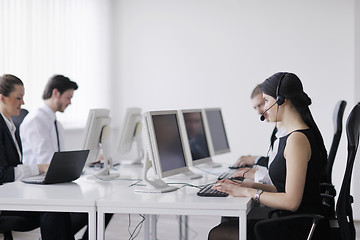 Image showing business people group working in customer and help desk office