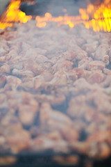 Image showing Barbecue with chicken  grill