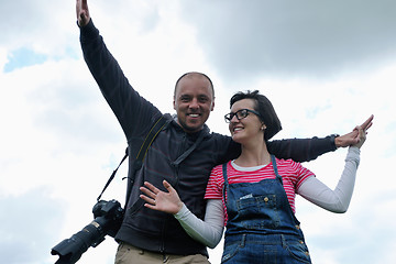 Image showing romantic young couple in love together outdoor