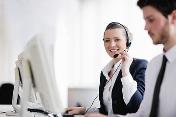 Image showing business people group working in customer and help desk office