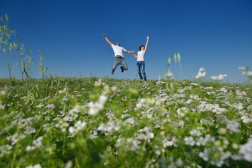 Image showing happy couple in wheat field