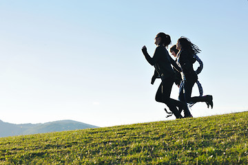 Image showing group of teens have fun outdoor