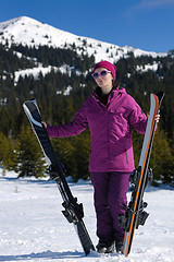 Image showing winter woman ski