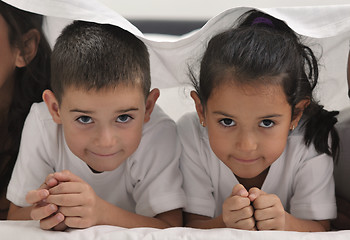 Image showing happy young Family in their bedroom