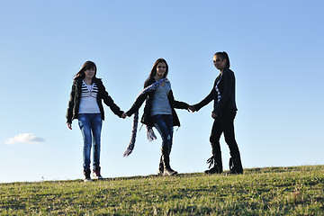 Image showing group of teens have fun outdoor