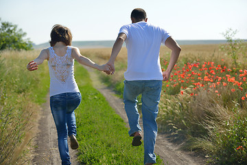 Image showing happy couple in wheat field