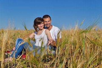 Image showing happy couple in wheat field