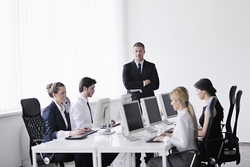 Image showing business people group working in customer and help desk office