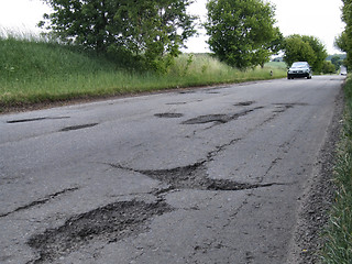 Image showing Road cracks and potholes