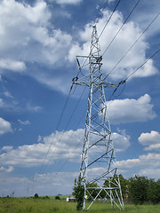 Image showing High tension power lines