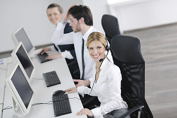 Image showing business people group working in customer and help desk office