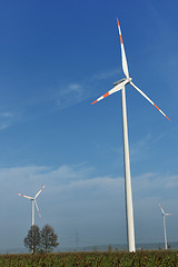 Image showing wind turbine generating eco electricity