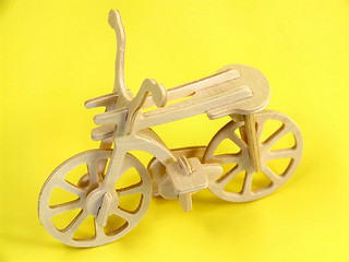 Image showing Handicraft wooden bicycle