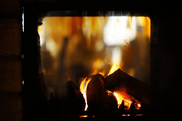 Image showing fireplace flame background