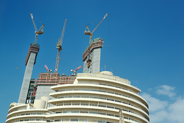 Image showing Construction site with crane