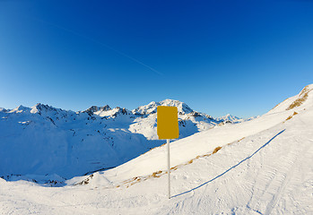 Image showing High mountains under snow in the winter