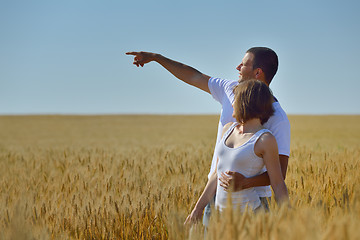 Image showing happy couple in wheat field