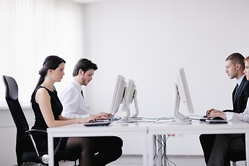 Image showing business people group working in customer and help desk office