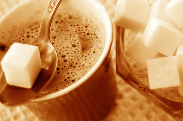 Image showing Coffee and sugar