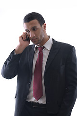 Image showing business man with  mobile phone