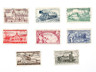 Image showing Old postage stamps from Czechoslovakia