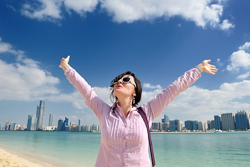 Image showing happy tourist woman