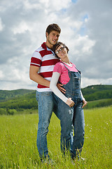 Image showing romantic young couple in love together outdoor