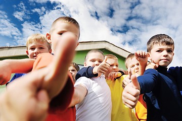 Image showing preschool  kids outdoor have fun